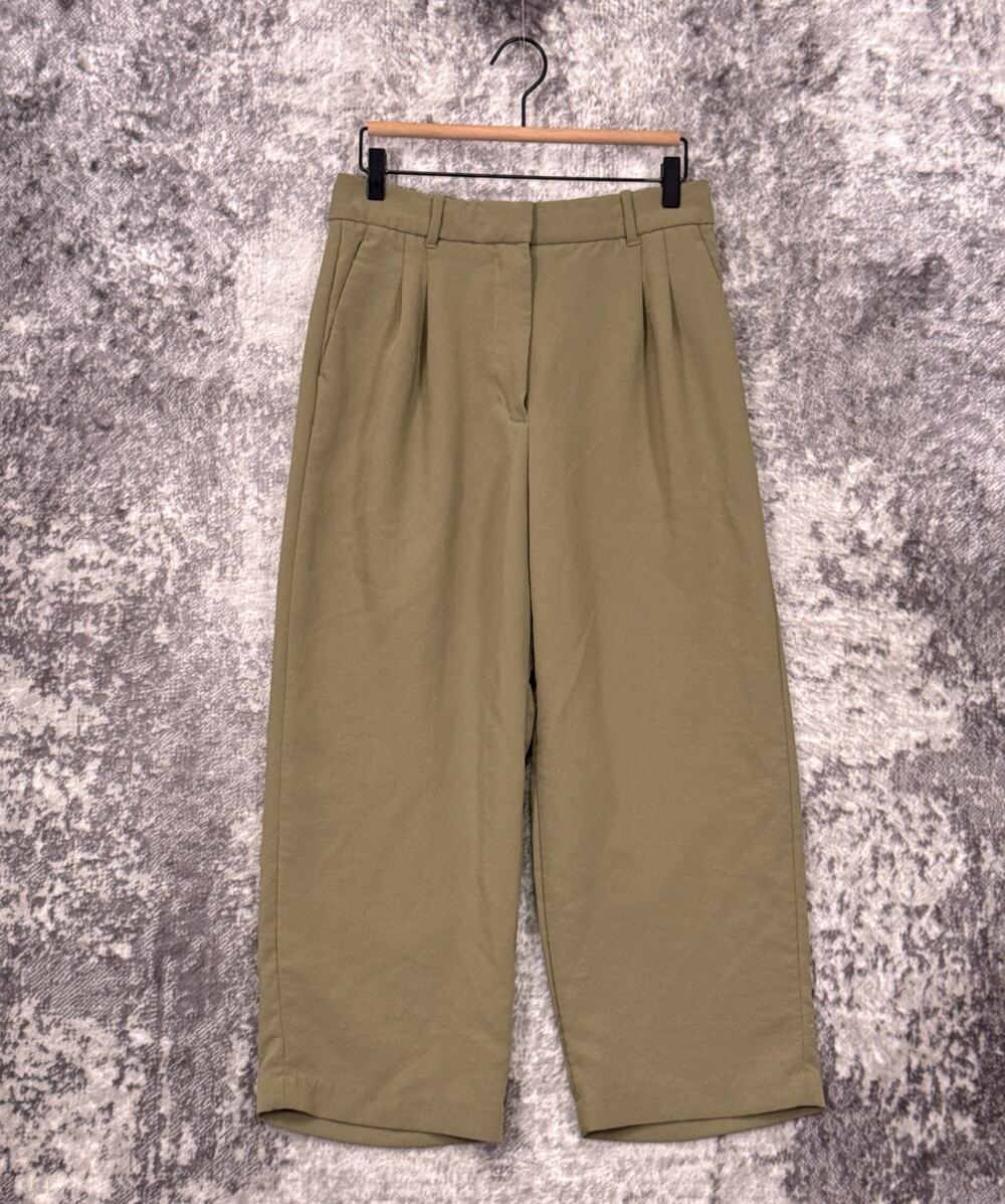 Aritzia The Effortless Pants 10 Short Womens Pleated Crepette Crop Trouser
